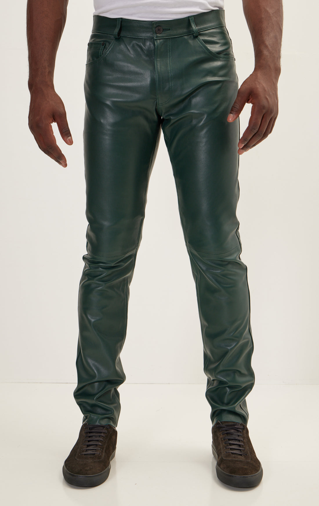 Genuine Lambskin Leather Pants - Green