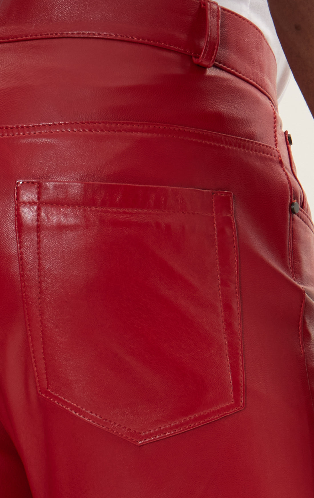 Pantalon en cuir - Rouge