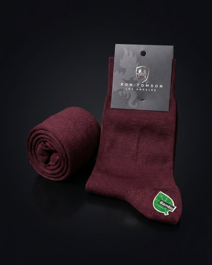 Solid Cotton Sock - Burgundy - pair