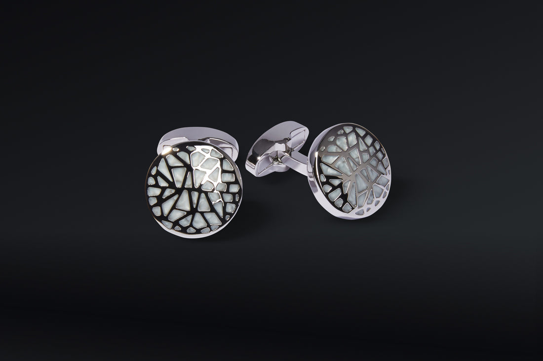 Mother of Pearl Stainless Steel Cufflinks - Ron Tomson