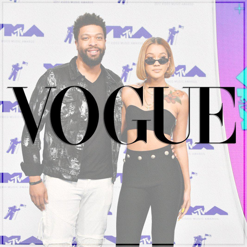 Comedian and actor DeRay Davis on the red carpet at the MTV Video Music Awards in a Ron Tomson look