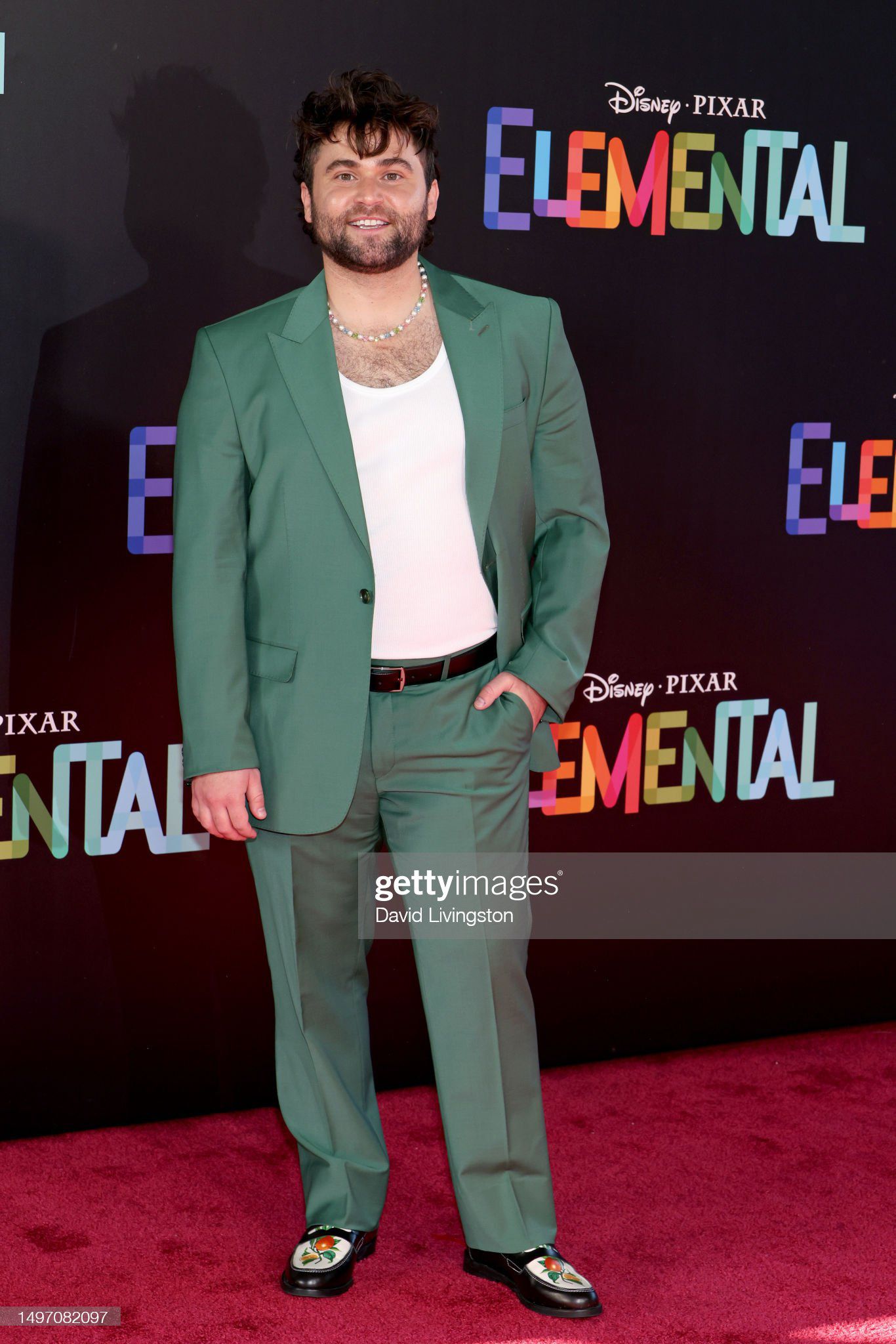 Jake Borelli Steals the Spotlight on the #RedCarpet in a Dapper Ron Tomson Suit at the Premiere of Pixar's Elemental - Ron Tomson