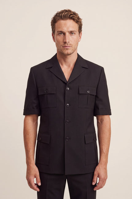 Short Sleeve Safari Suit - Black
