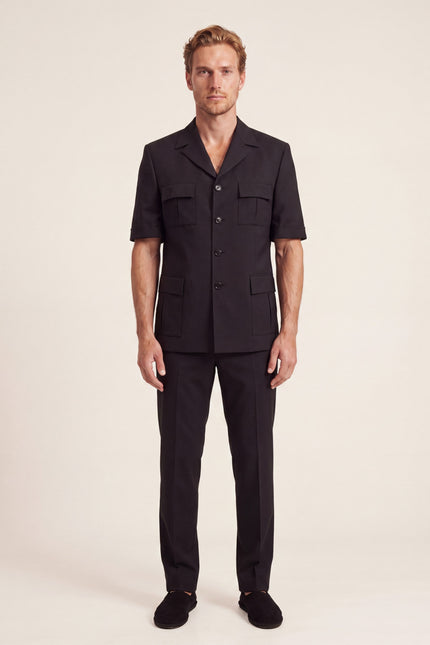 Short Sleeve Safari Suit - Black