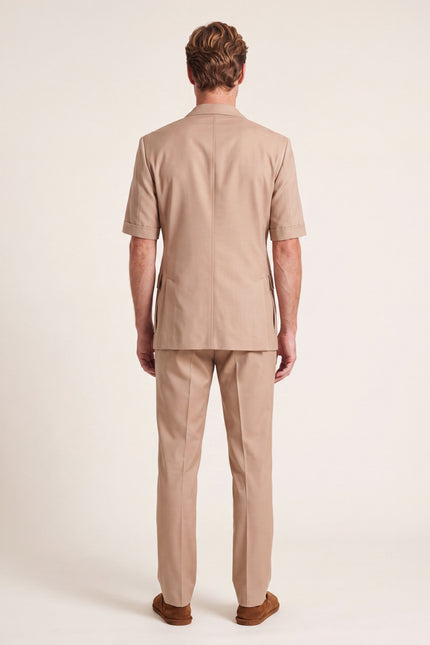 Short Sleeve Safari Suit - Tan