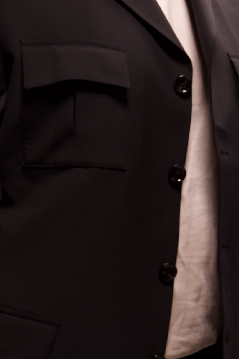 Short Sleeve Safari Suit - Black