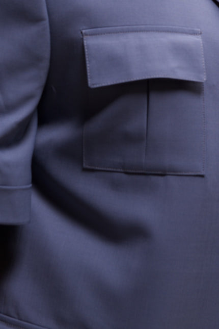 Short Sleeve Safari Suit - Light Blue