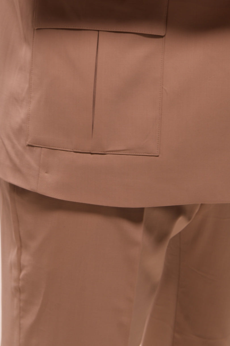 Short Sleeve Safari Suit - Tan