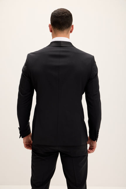 Men's Shawl Lapel Wool Tuxedo - Black | Ron Tomson