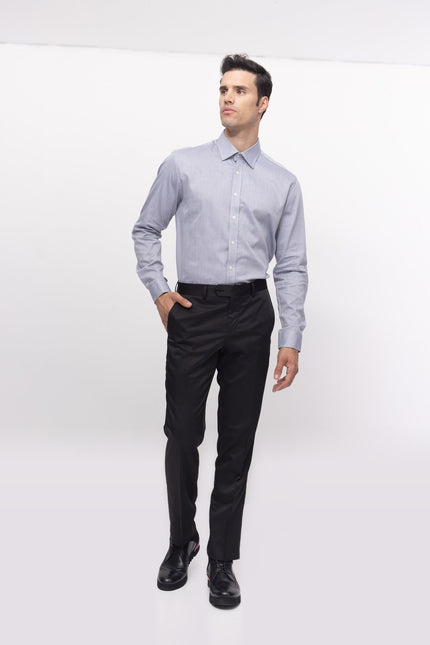 Convertible Cuff Oxford Dress Shirt - Grey