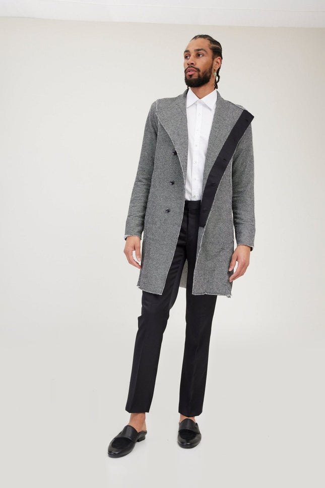 Asymmetric Rebel Cardigan - Black White