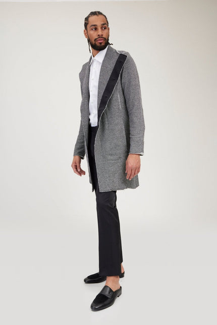 Asymmetric Rebel Cardigan - Black White