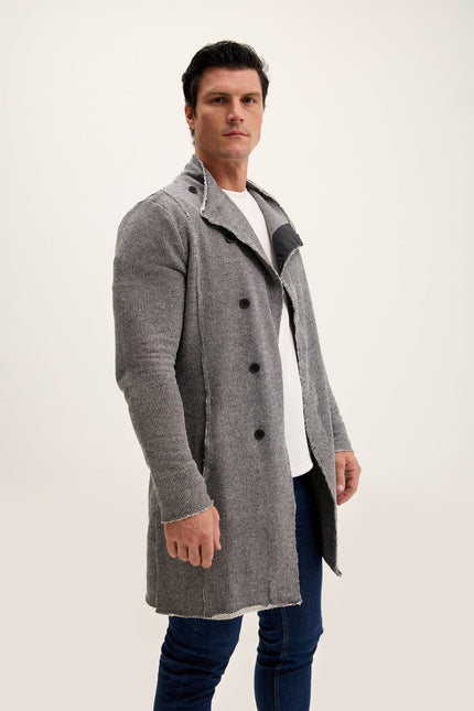 Asymmetric Rebel Cardigan - Black White