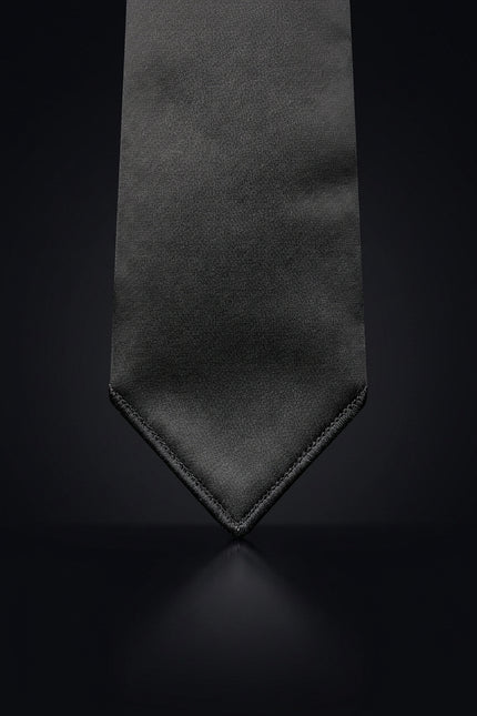 Jewel Ring Ascot Tie - Anthracite - detail