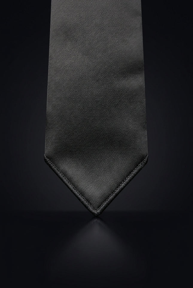 Jewel Ring Ascot Tie - Anthracite - detail