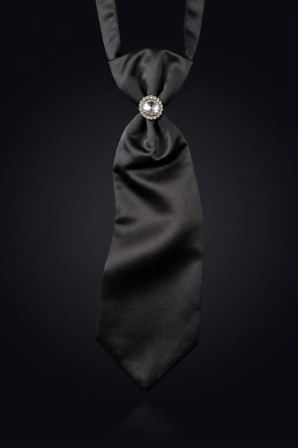 Jewel Ring Ascot Tie - Anthracite - hero