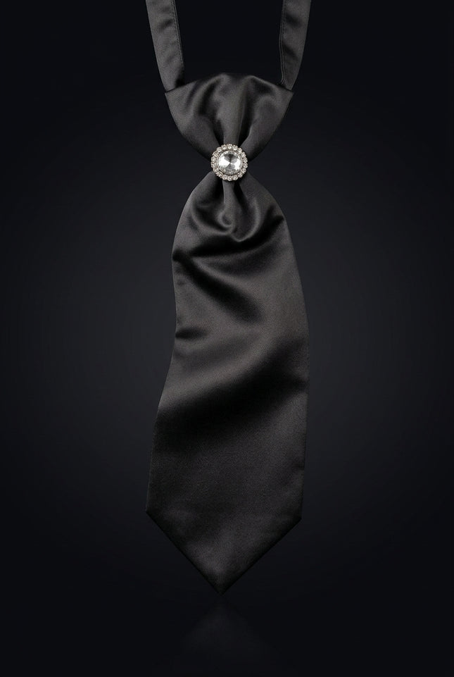 Jewel Ring Ascot Tie - Anthracite - hero