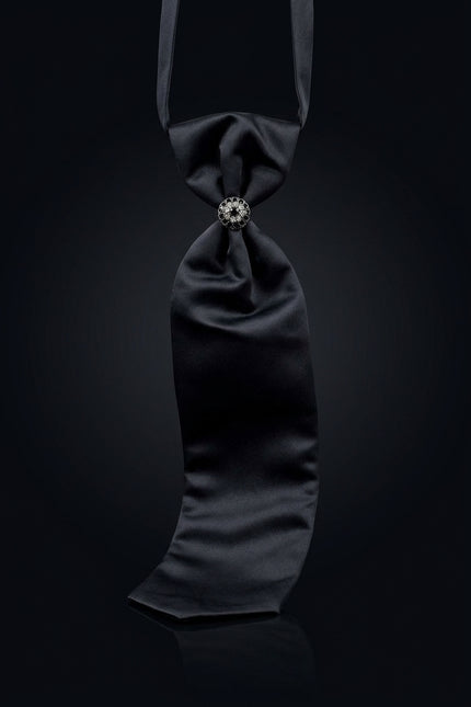 Ascot Tie With Jewel Ring - Navy - hero