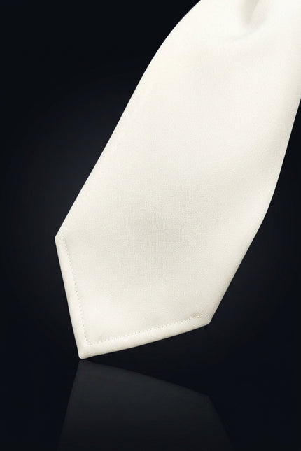 Ascot Tie With Jewel Ring - White - detail