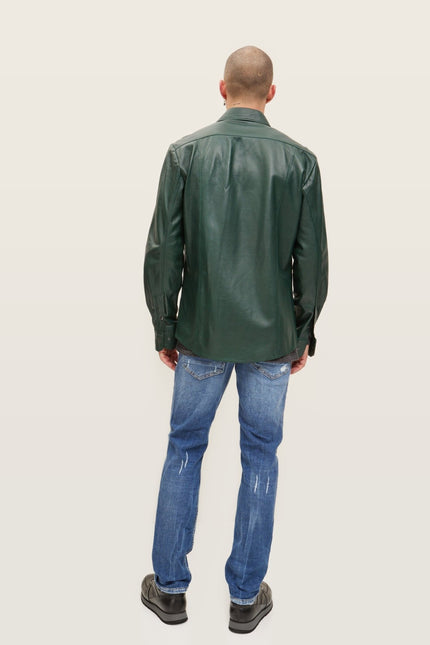 Lambskin Leather Shirt - Green