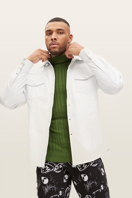 Lambskin Leather Shirt - White