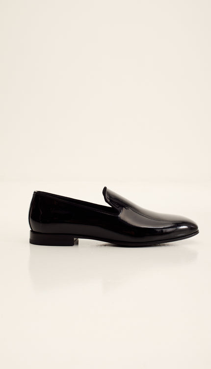 Italian Patent Leather Formal Loafer - Black
