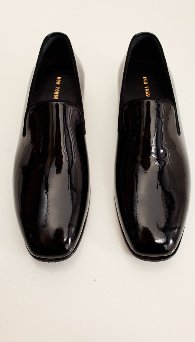 Italian Patent Leather Formal Loafer - Black