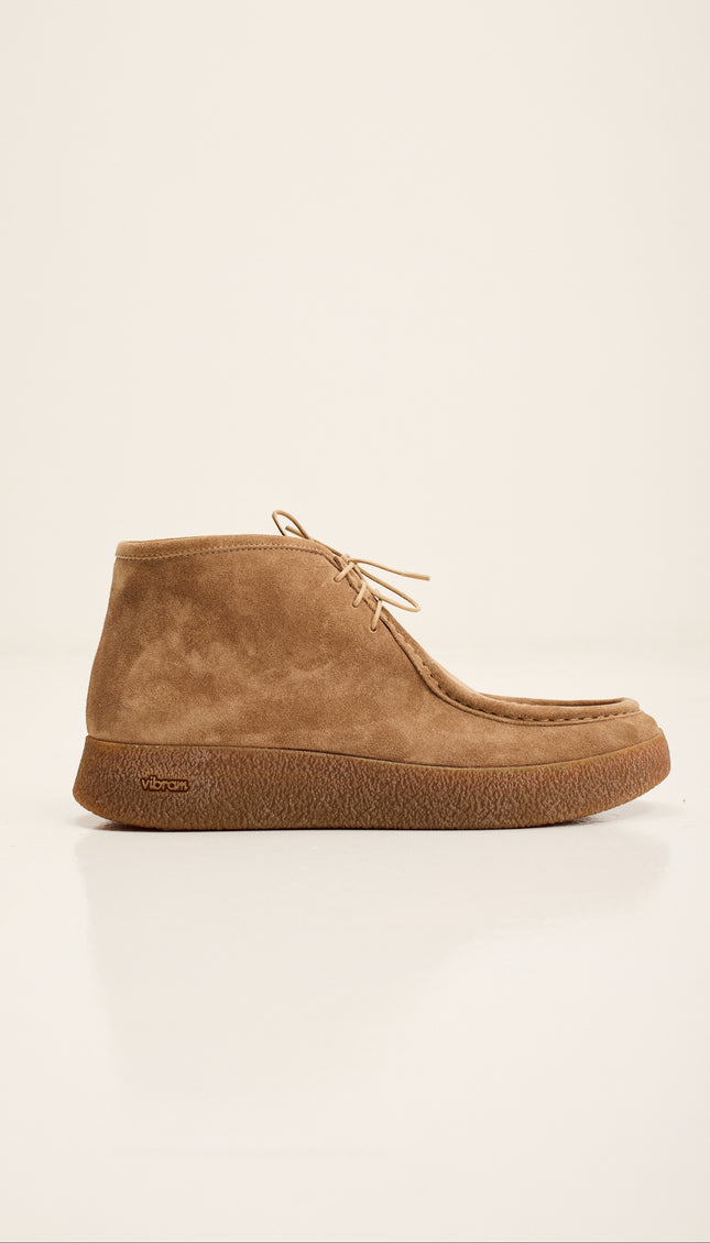 Italian Vibram Sole Nubuk Leather Desert Boots - Camel Taupe
