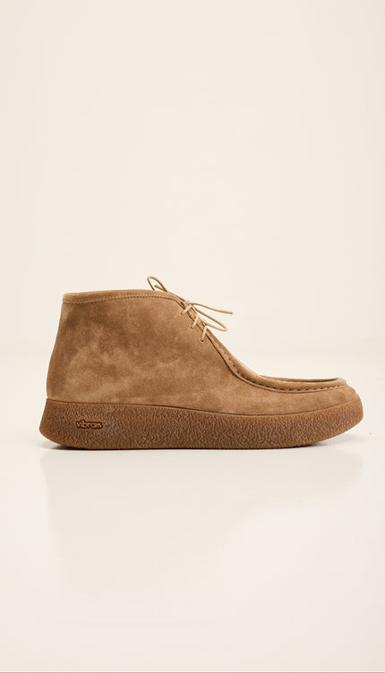 Italian Vibram Sole Nubuk Leather Desert Boots - Camel Taupe