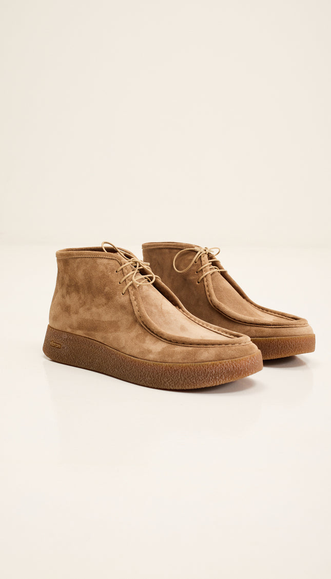 Italian Vibram Sole Nubuk Leather Desert Boots - Camel Taupe
