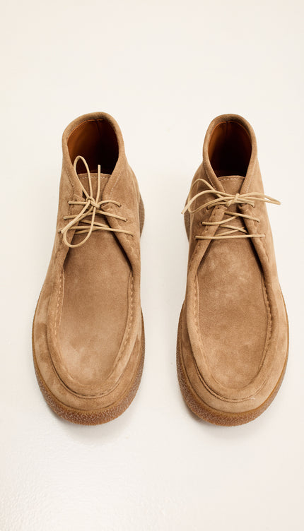 Italian Vibram Sole Nubuk Leather Desert Boots - Camel Taupe