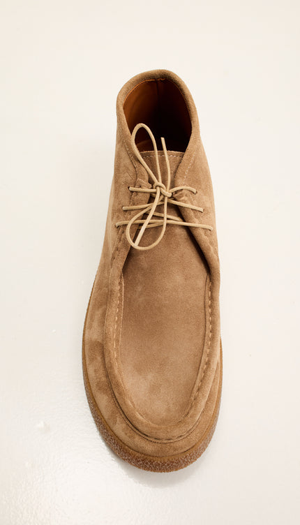 Italian Vibram Sole Nubuk Leather Desert Boots - Camel Taupe