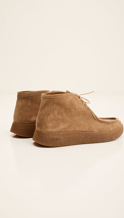Italian Vibram Sole Nubuk Leather Desert Boots - Camel Taupe