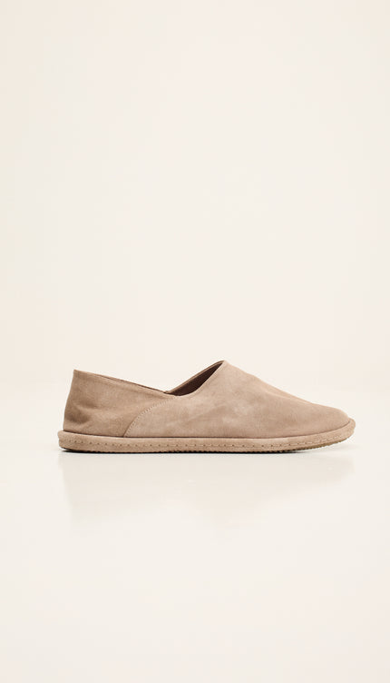 Suede Espadrilles with Italian Rubber Sole - Sand Stone