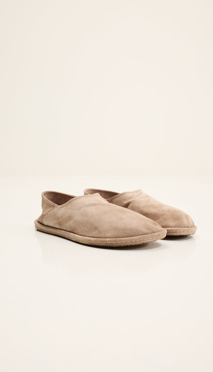 Suede Espadrilles with Italian Rubber Sole - Sand Stone