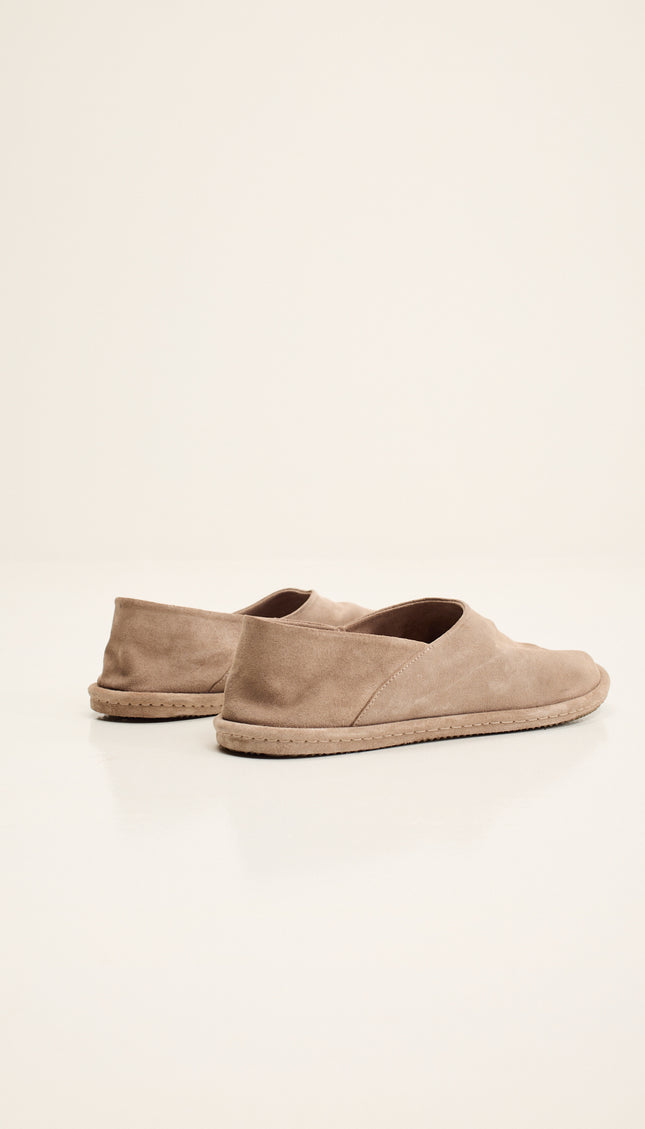 Suede Espadrilles with Italian Rubber Sole - Sand Stone