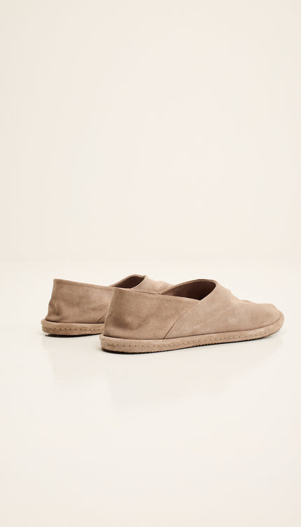 Suede Espadrilles with Italian Rubber Sole - Sand Stone