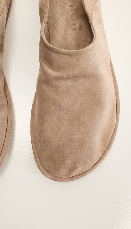 Suede Espadrilles with Italian Rubber Sole - Sand Stone