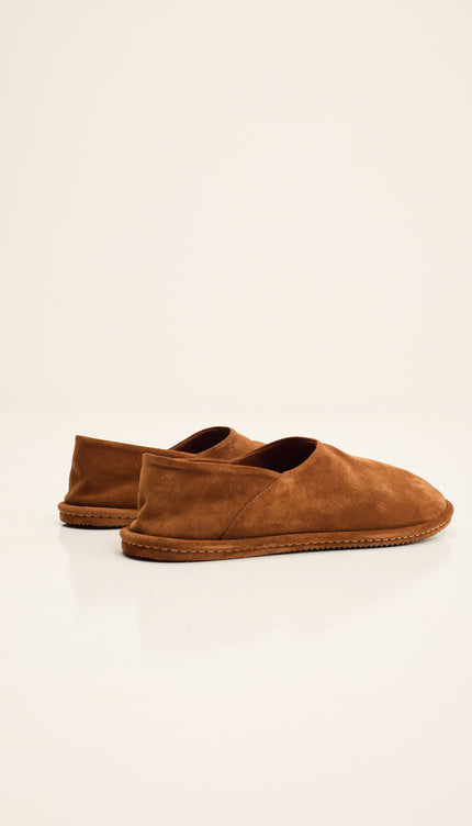 Suede Espadrilles with Italian Rubber Sole - Brown Suede