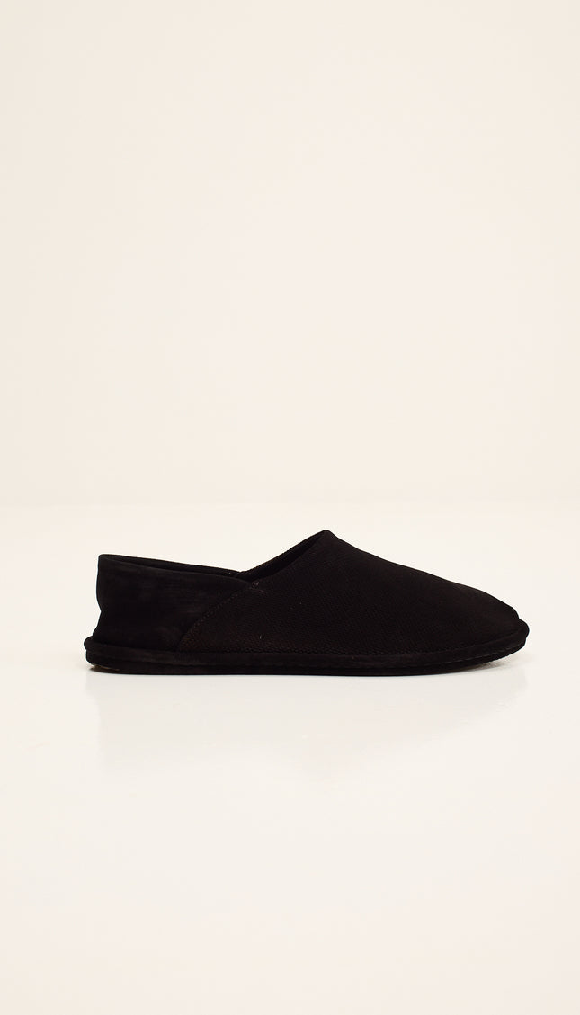 Suede Espadrilles with Italian Rubber Sole - Black Suede