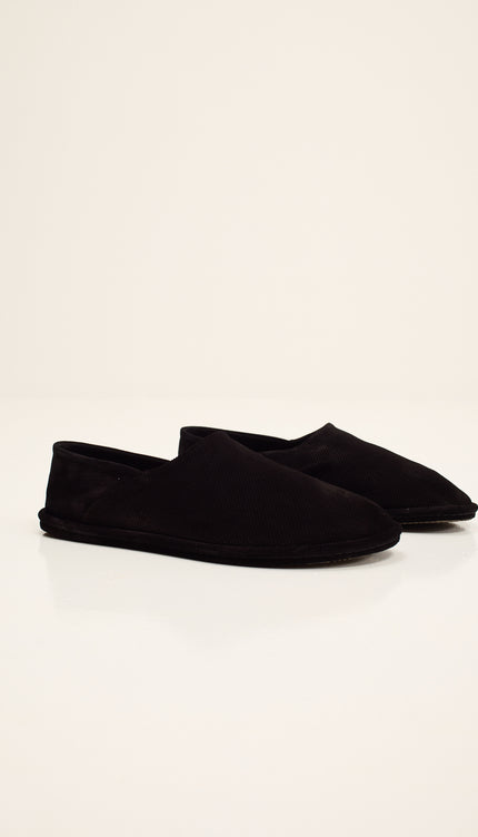 Suede Espadrilles with Italian Rubber Sole - Black Suede