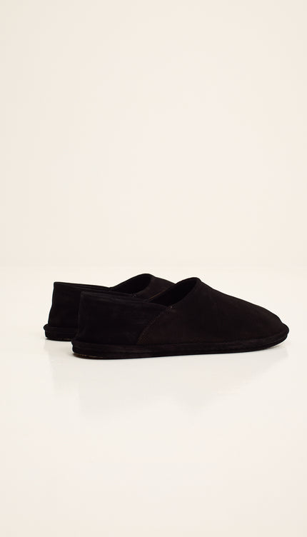 Suede Espadrilles with Italian Rubber Sole - Black Suede