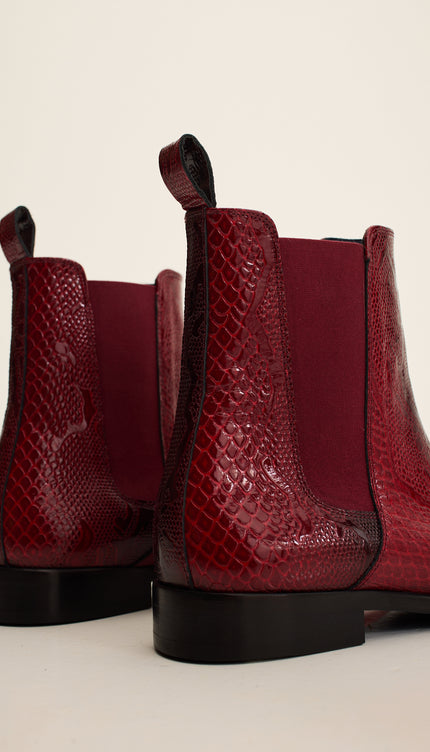 Essential Chelsea Boot - Red Embossed