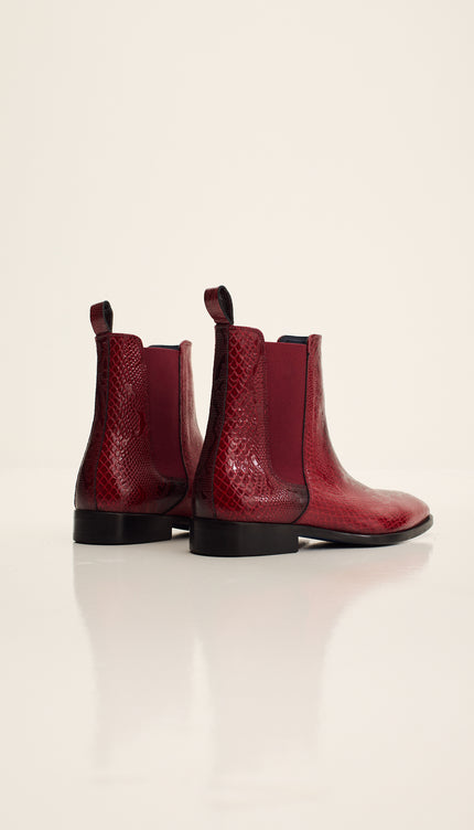 Essential Chelsea Boot - Red Embossed