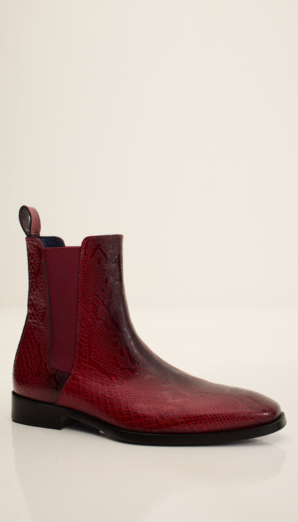 Essential Chelsea Boot - Red Embossed