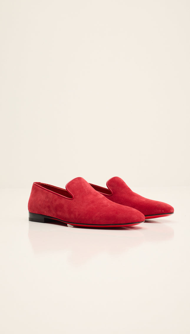 The Formal Leather Loafer - Red Suede