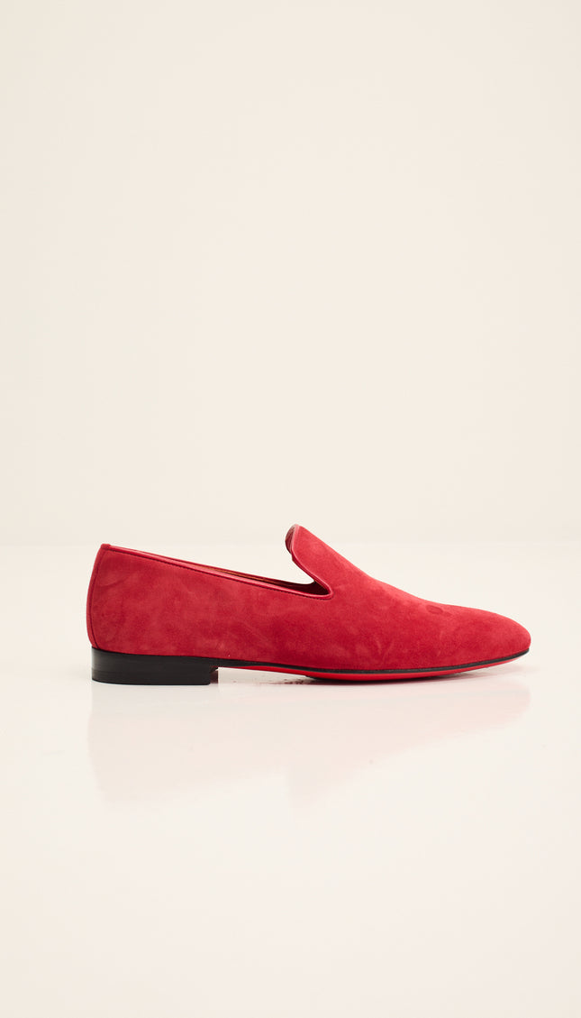 The Formal Leather Loafer - Red Suede