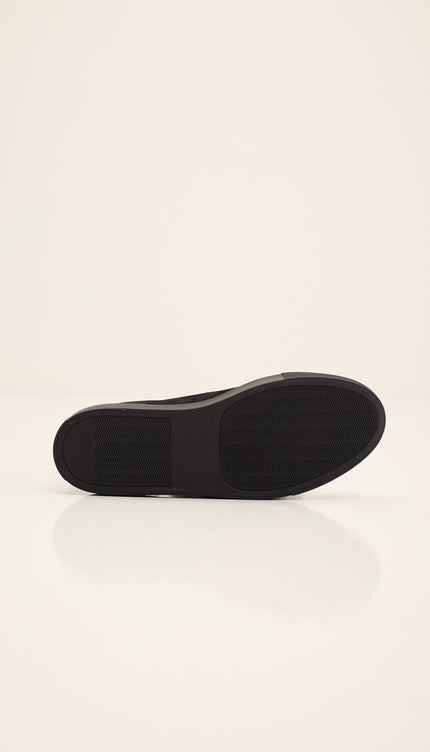 Baskets en cuir et daim - Noir