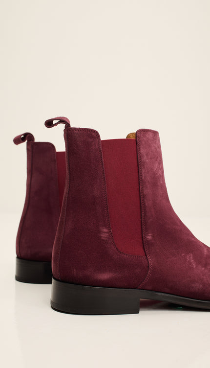All Leather Essential Chelsea Boot  - Oxblood Suede