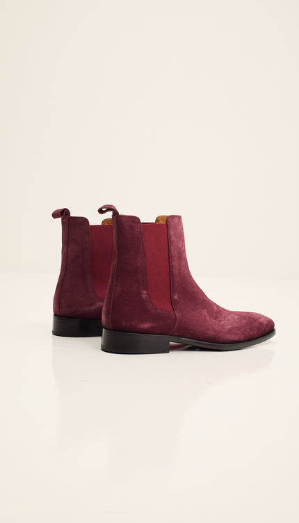 All Leather Essential Chelsea Boot  - Oxblood Suede